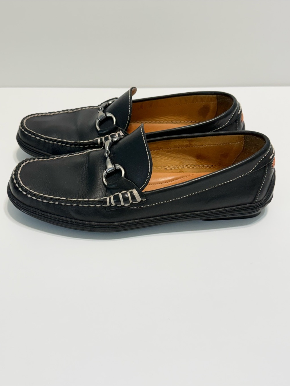 Peter Millar Black Leather Horsebit Driving Loafers Slip On Men Size 9M